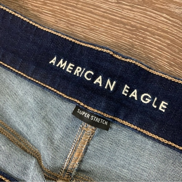 American Eagle women’s dark blue hi rise artist flare jeans 20 long - Picture 7 of 12